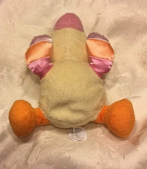 Kids Preferred Duck Plush Baby Rattle Lovey Yellow Pink Stuffed Animal Soft Toy - Image 4 of 4