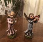 Pair Vintage Nativity Angel Musicians Made in Germany 5” Paper Mache ? Christmas — photo 1