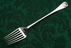 Williamsburg Shell by Stieff Sterling Silver large Meat Serving Fork 10"