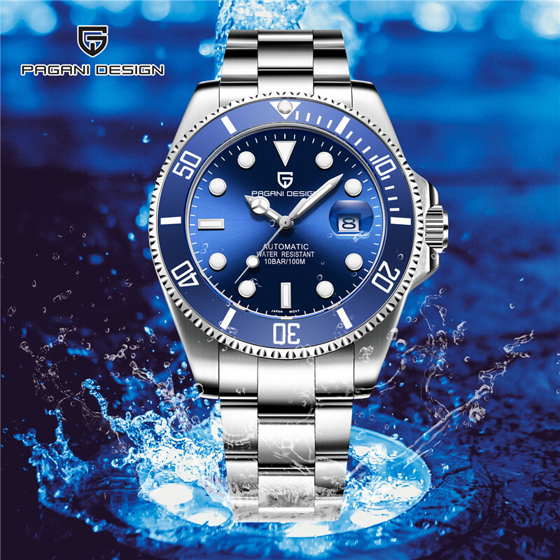 PAGANI DESIGN Men's Automatic Watches 316L Stainless Steel 100m Wrist