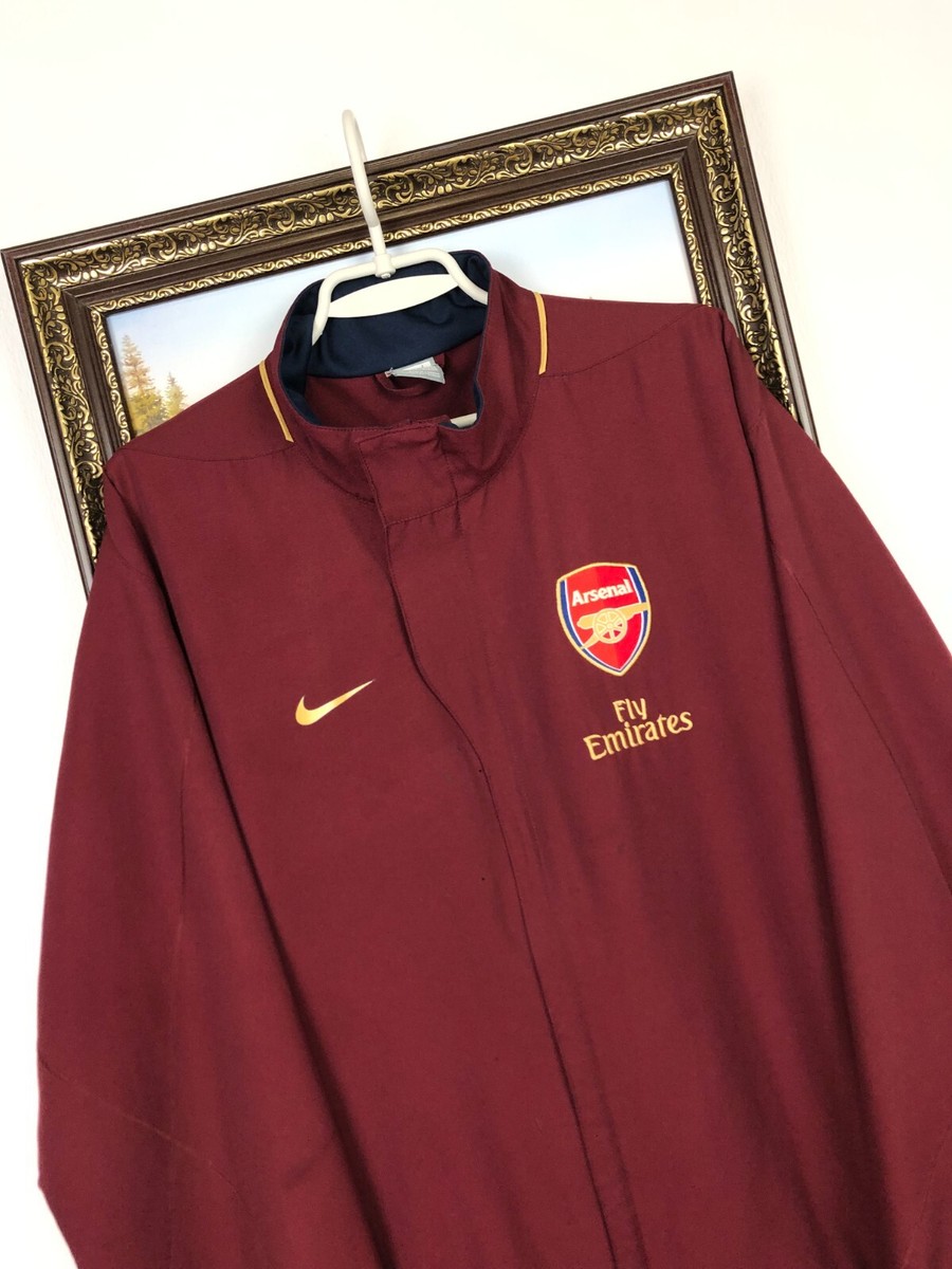 最終値下げ「arsenal」Nike HIGHBURY ジャケット ワインレッド Vintage Nike Arsenal Football Jacket Soccer Track Top