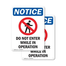 (2 Pack) Do Not Enter While OSHA Notice Sign Decal Metal Plastic