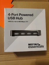 Best Buy essentials- 4-Port USB 2.0 Hub - Black