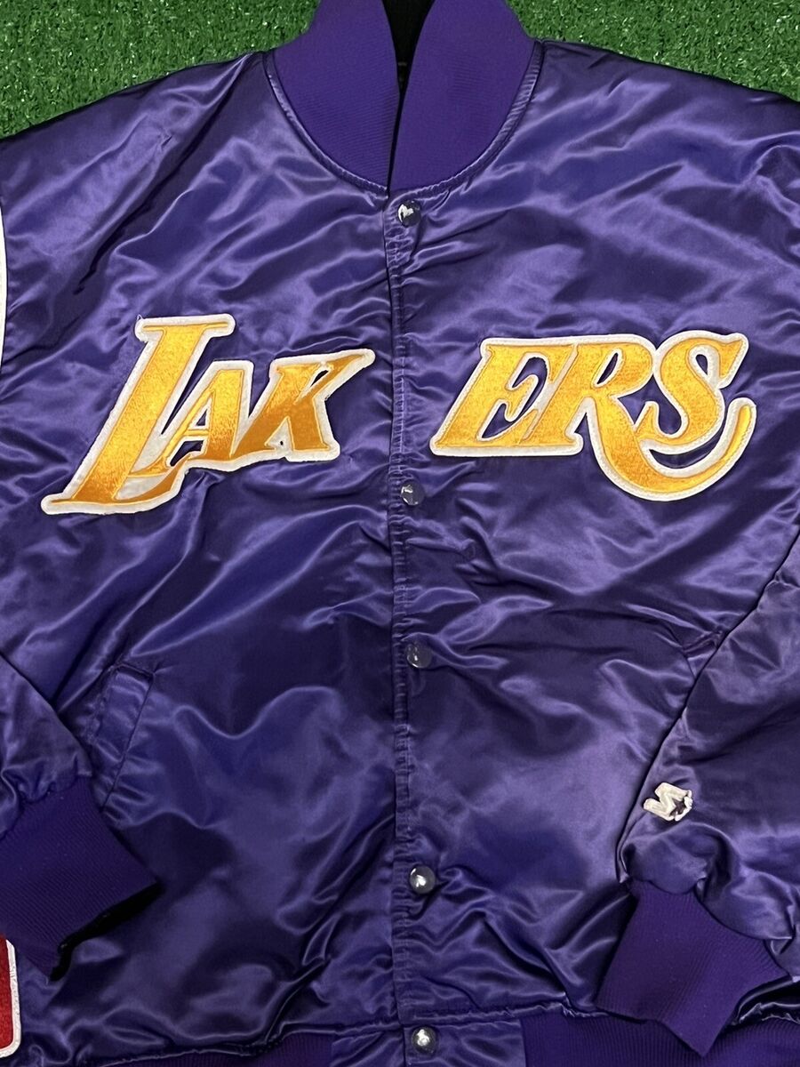 Vintage LA Los Angeles Lakers Starter Satin Reversible Black Vintage LA Los Angeles Lakers Starter Satin Reversible Black
