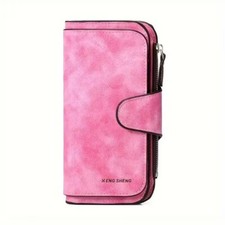 Fashion Women Wallet Card Case Versatile Multiple Slots Everyday Gift Dark Rose