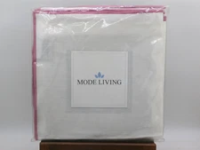 NIP Frontgate Linen Dinner Napkin Set/4 BEL-AIR White w/Lavender Stripe MSRP 119