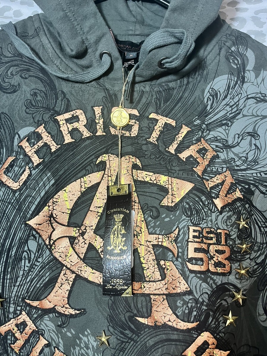 NEW Christian Audigier Los Angeles Men's Pullover Hoodie NEW Christian Audigier Los Angeles Men's Pullover Hoodie