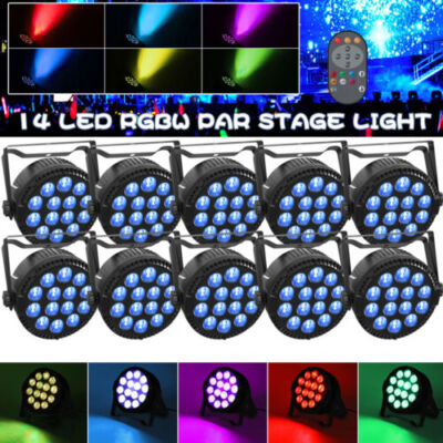 140W RGBW Par Can Light 14LED Stage Light DMX512 DJ Party Disco Wall Wash Lights