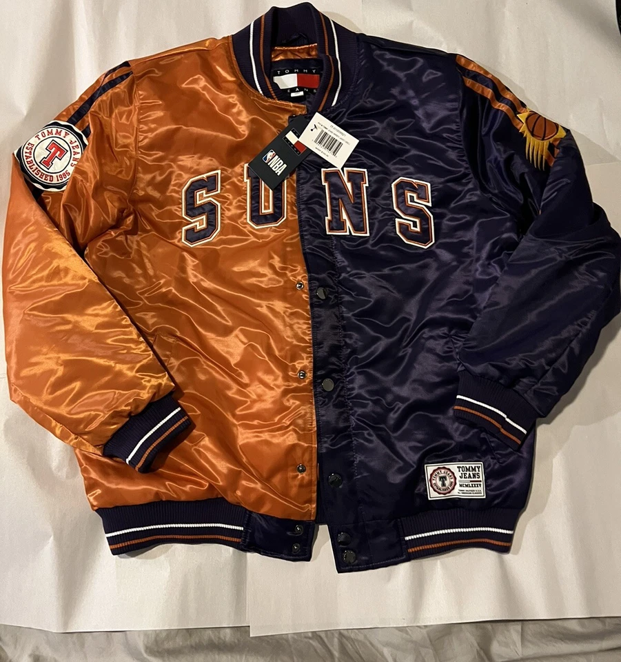 Phoenix Suns NBA Tommy Hilfiger Jeans Bomber Satin Jacket Men’s Large - Image 2 of 4