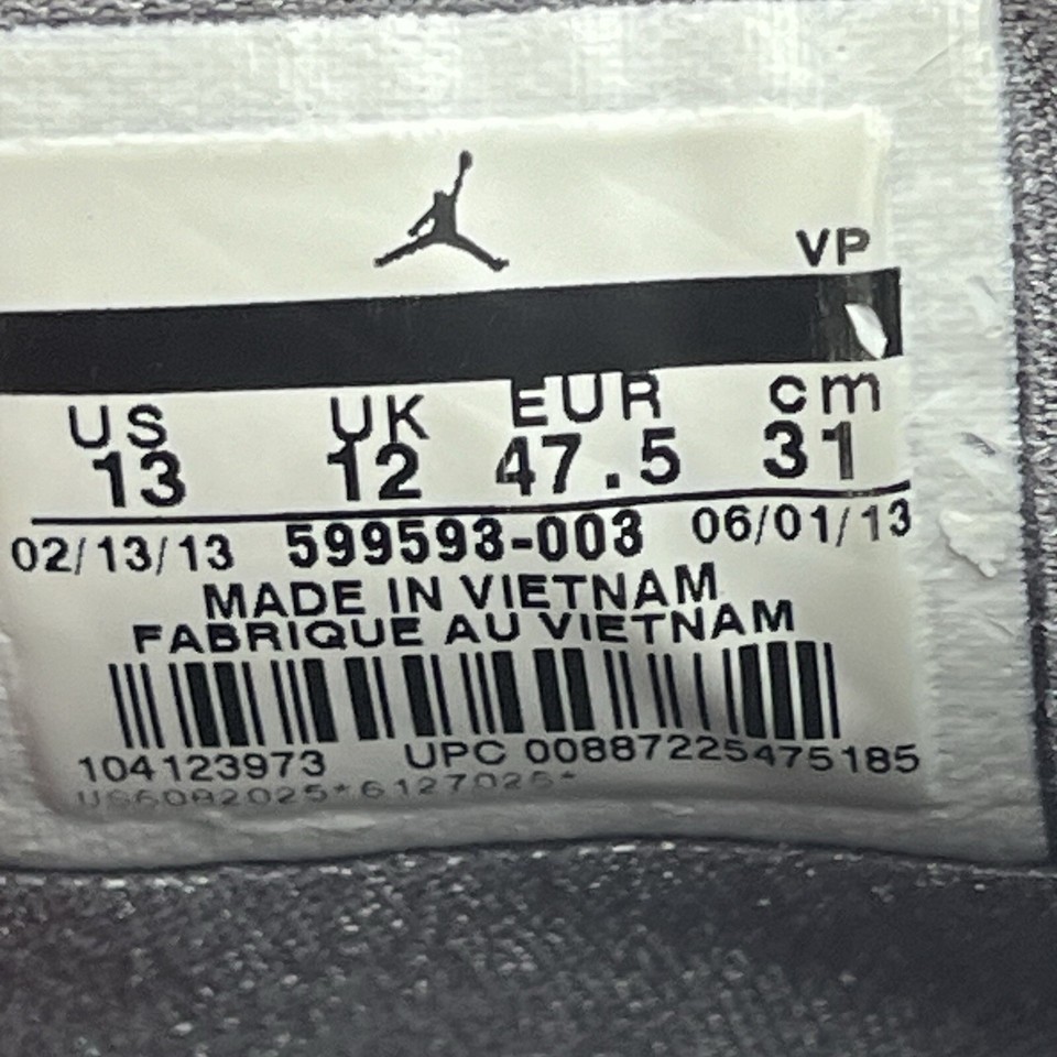 Nike Air Jordan Mens Size 13 Flight Origin Basketball Black/Fire Red