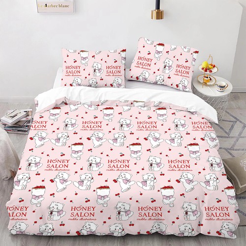 Cute Mikko Print Bedding Mousse Cammy Latte Pillowcase Duvet Cover Sheet 3pc Set - Picture 29 of 36