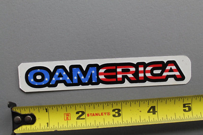OAM America On A Mission USA Flag Clear Red Blue OG V55A Vintage ...