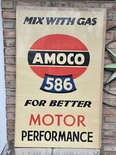 Vintage 1950's Paper AMOCO 586 Gas Mix Service Stations Advertising Poster