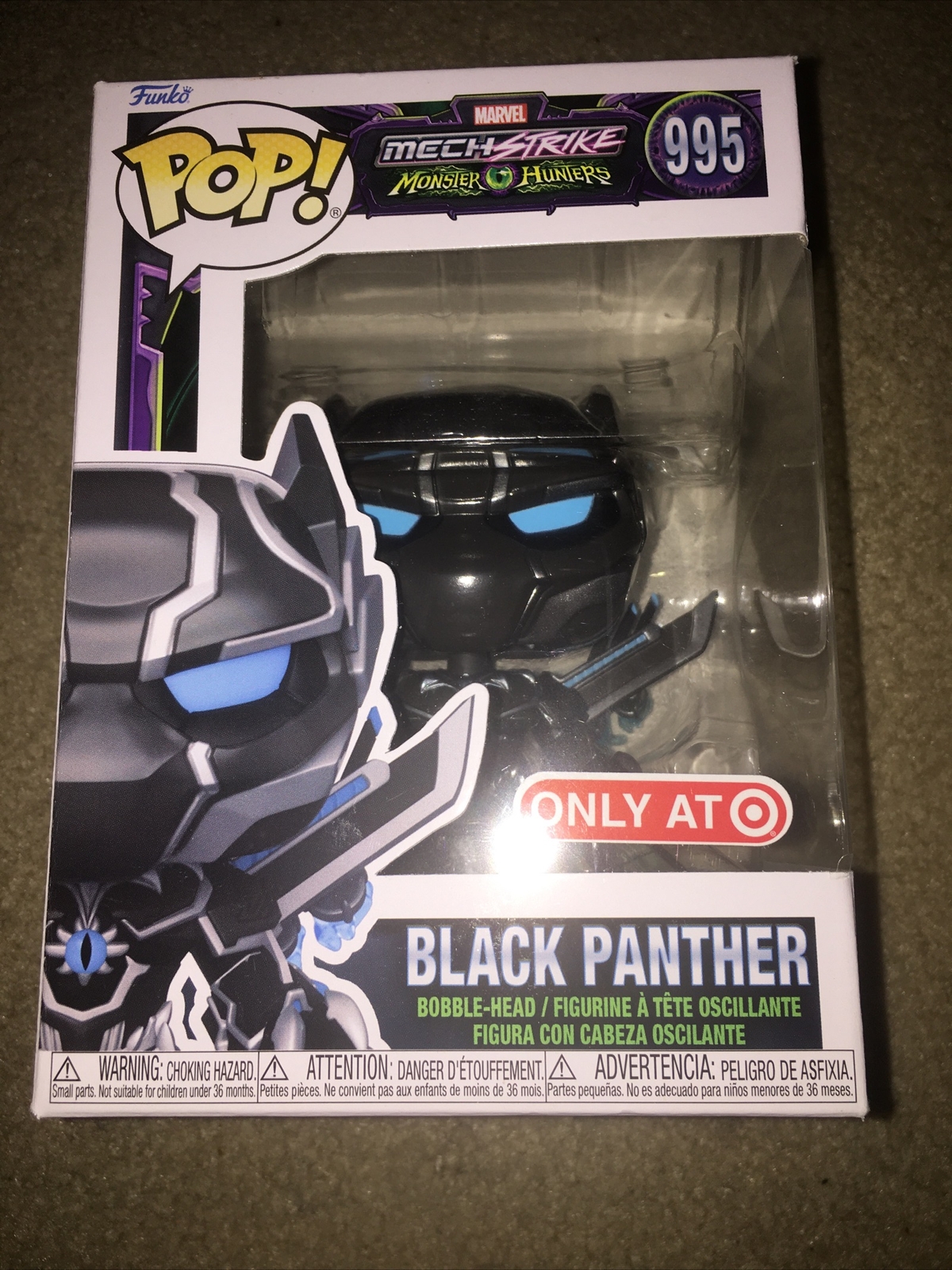 Funko Pop! Cabeza De Bobble Exclusiva Mech Strike Black Panther #995 Target Marvel