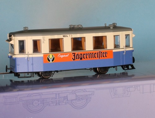 Tillig 02943, - Spur H0m / Maßstab 1:87 -, Triebwagen T 3 der MEG, Ep. 3 | Zustand: Neu