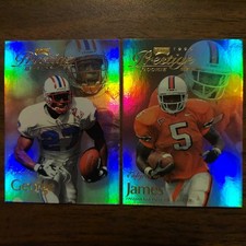 2 Eddie George & Edgerrin James 1999 Playoff Prestige Rookie Refractor RC Card