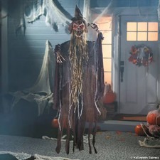 5 Ft. Light-Up Hanging Brown Reaper with Hat Halloween Decor - A595