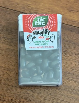 Tic Tac Naughty Sour Cherry Box | Limited Edition Christmas Flavor, Black Coal