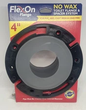 4" FlexOn Flange & Spacer System PB-204 No-Wax Toilet Flange w/ Hardware **NEW**