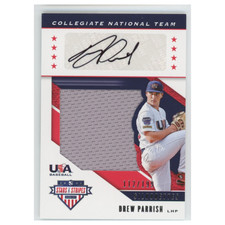 2019 Panini USA Stars & Stripes Drew Parrish Auto Jersey Patch RC /199 Baseball