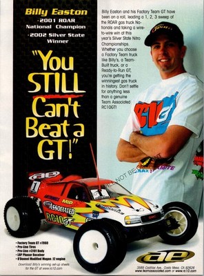 Team Associated AE RC10GT  Print Ad Ephemera Wall Art Decor  Billy Eaton