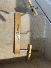 Union Brand Rock-Jon D.B.Wz Drewniany składany wieszak Vtg Drewniane klipsy Świetny stan