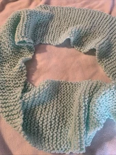 Hand Knitted Light Mint Green Infinity  Scarf Winter Wear Handmade 70” X 7”