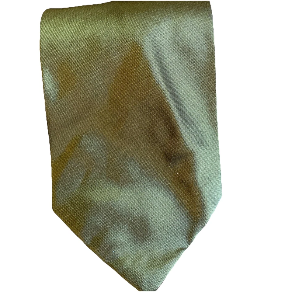 Fratelli Mods 意大利丝绸 Chartreuse 领带 意大利制造 全新带标签 56X3.5 英寸 优雅 — 第 4/4 张图片