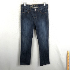Cache Premium Jeans Womens 4 Dark Studded Western Straight Retro Classic