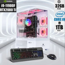 Desktop Computer Gaming PC i9 ARGB RTX2080 Ti 32GB RAM 1TB SSD Windows 11 WiFi6