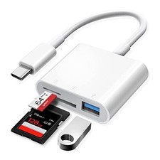 USB C SD Card Reader, USB C to SD Card for iPhone 15 3 Slots