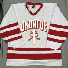Vintage OKONTOE FELLOWSHIP JESUS Hockey Jersey K1 Sportswear Size Mens XXL