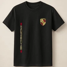 Vertical Porsche Badge Luxury Car Graphic Streetwear Unisex T Shirt