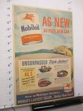 newspaper ad 1949 MOBILOIL can automobile car oil MOBIL American Weekly
