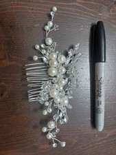 Pearl and Crystal Bridal Hair Homb Wedding Hair Accessory Hand Wired Metal Comb