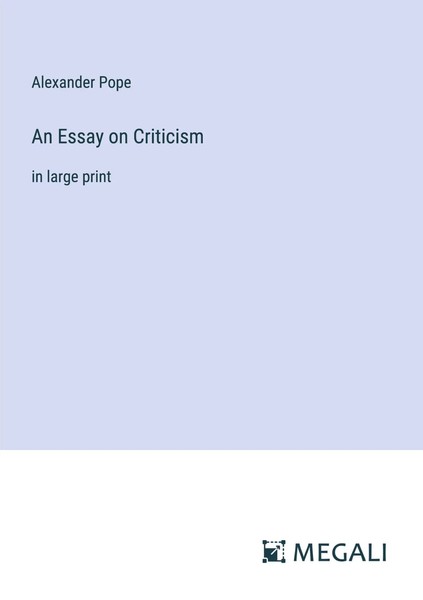 Alexander Pope | An Essay On Criticism | Taschenbuch | Englisch (2023)-image