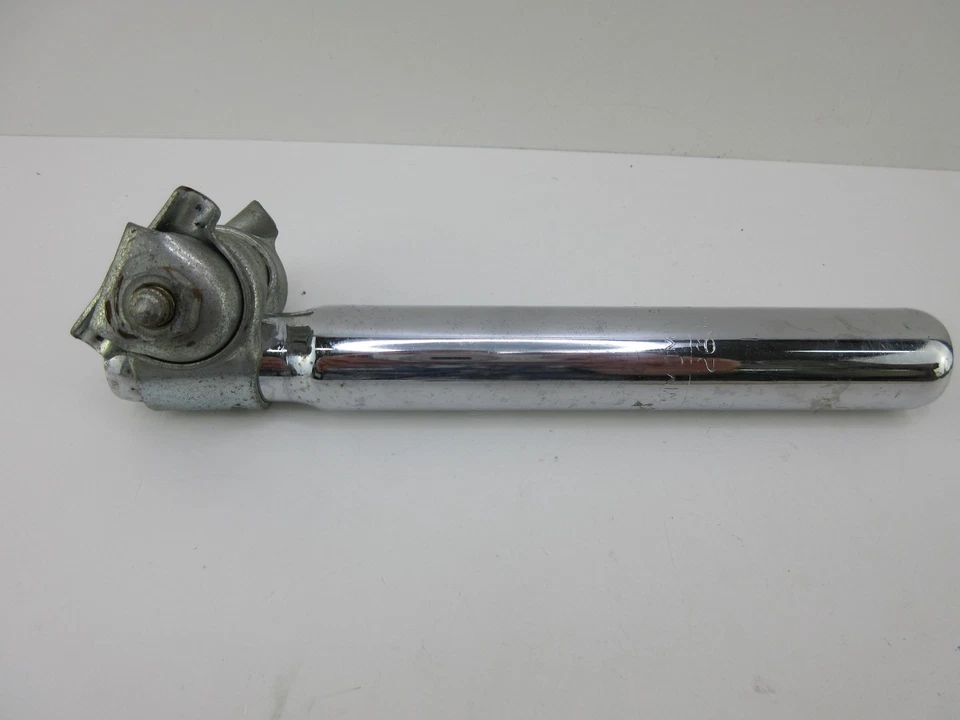 Tija de sillín microajustable vintage para bicicleta de carretera 26,6 mm x 210 mm acero cromado Foto 3 de 4