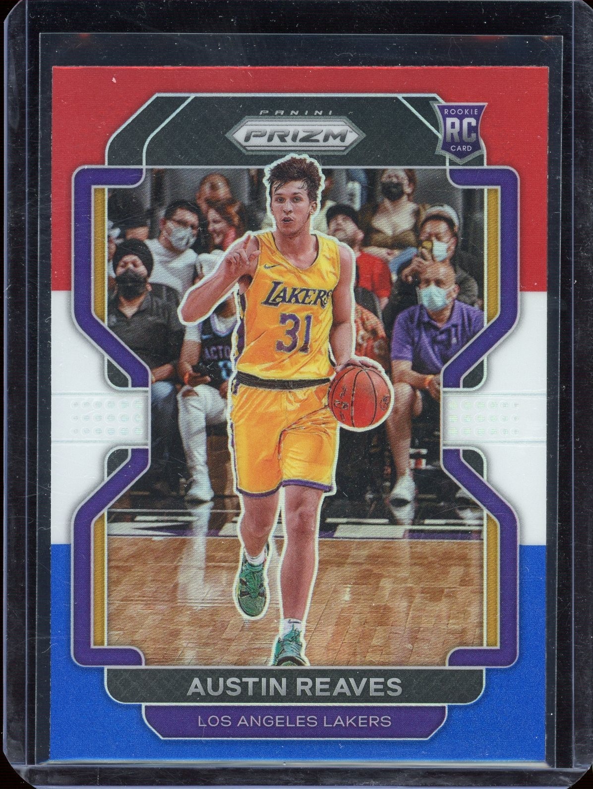 2021-22 Panini Prizm Austin Reaves #165 Red White Blue Prizm Rookie Lakers
