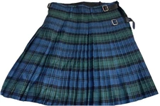 Blue Muted Tartan  Wool Casual Kilt 19W-25L  Wool in Scotland Pipers Cove Made