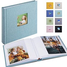 Photo Album Hold 60 Photos with Memo Vertical Slip-in Pockets 4x6 Cyan Blue