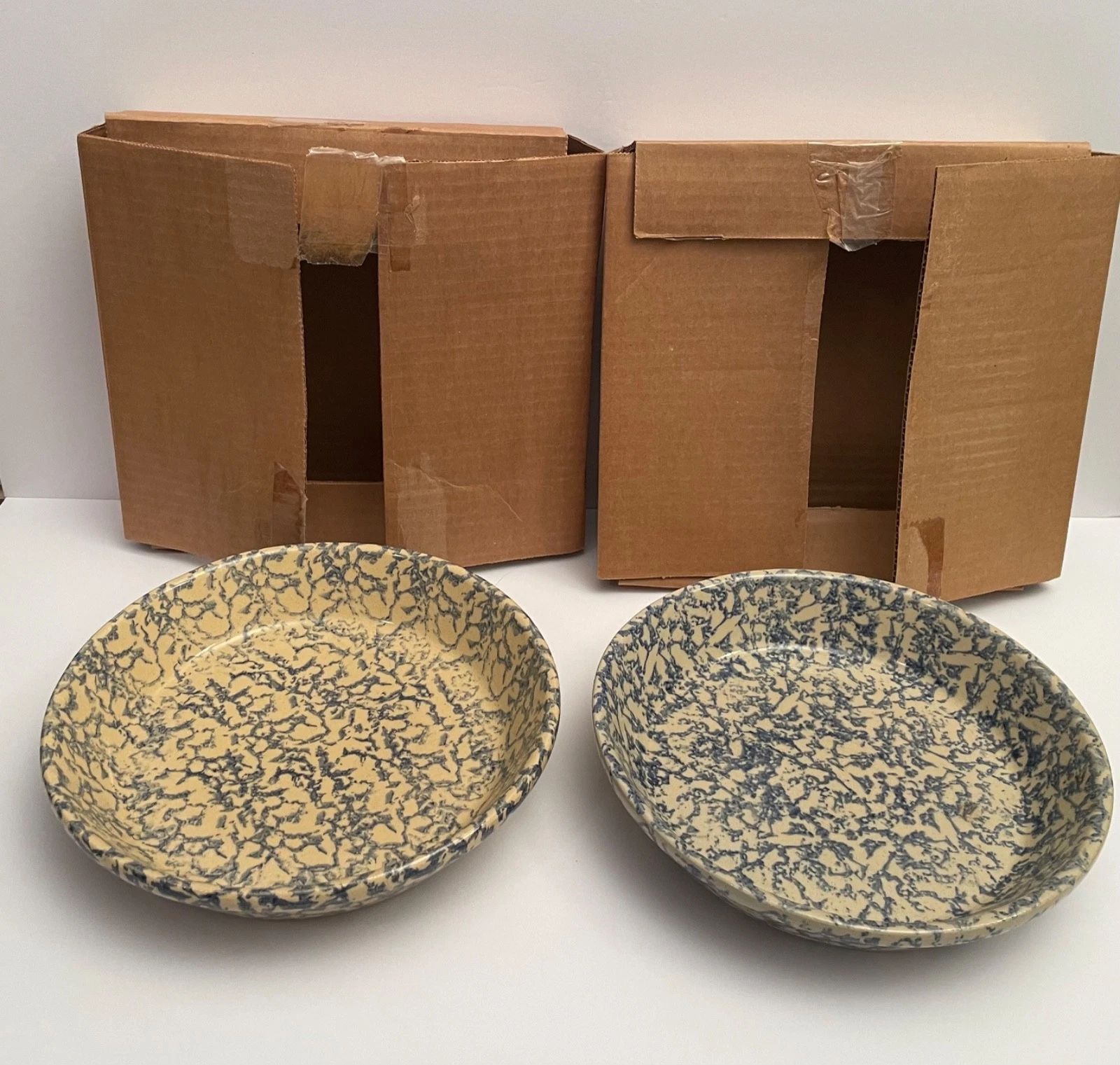 2 Vintage Robinson Ransbottom Pottery Pie Plate Roseville Ohio Made in USA