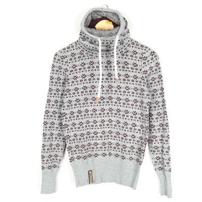 Pull femme NAKETANO taille S gris coton mélangé pull tricot col haut - Photo 1/4