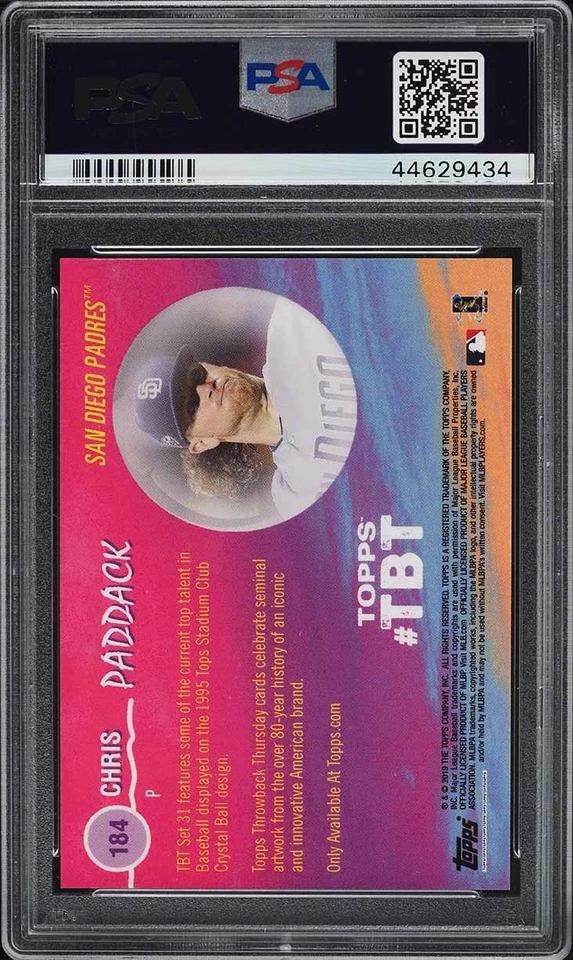 2019 Topps Throwback Thursday Chris Paddack ROOKIE #184 PSA 10  - Image 2 of 2