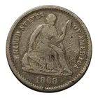 1868-S Seated Liberty Half Dime – S Mint Silver Coin – Nice VG Example #1030
