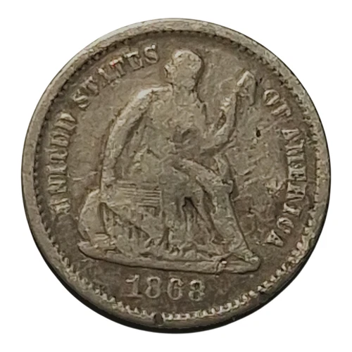 1868-S Seated Liberty Half Dime – S Mint Silver Coin – Nice VG Example #1030