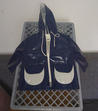 Unisex Kinder Regenjacke Gr. 80 blau-weiß ka...