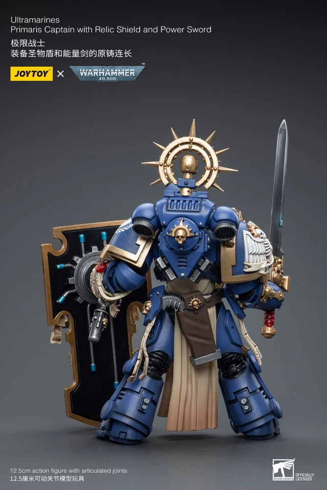 JOYTOY Warhammer 40K 1/18 Ultramarines Primaris Captain Relic Shield Power Sword - Imagem 3 de 4