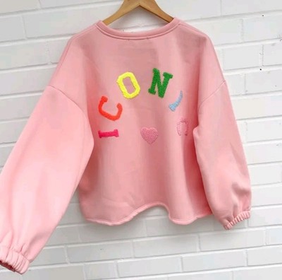 Iconic Trend Pullover 3D Flock Druck Italy