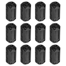 12 Pcs Ferrite Filter Ring Core Cable Clip ID 7mm Regular Styles, Black