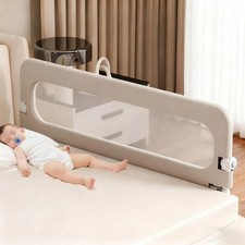 Bed Guard Rail for Toddlers 31" Adj Height Folding Safety Railing Baby Kids Bed